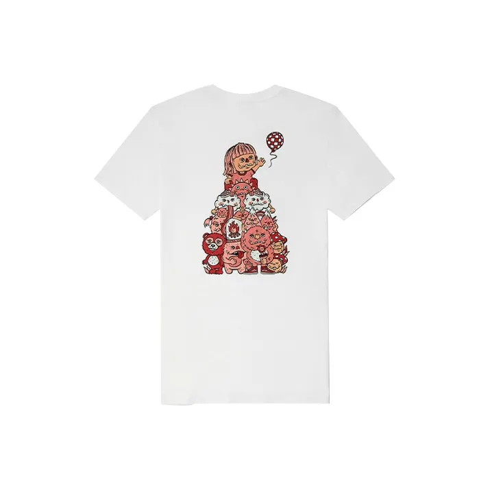 VANS x MOONCASKET Т-рубашка с оборванным плечом Женская Белая