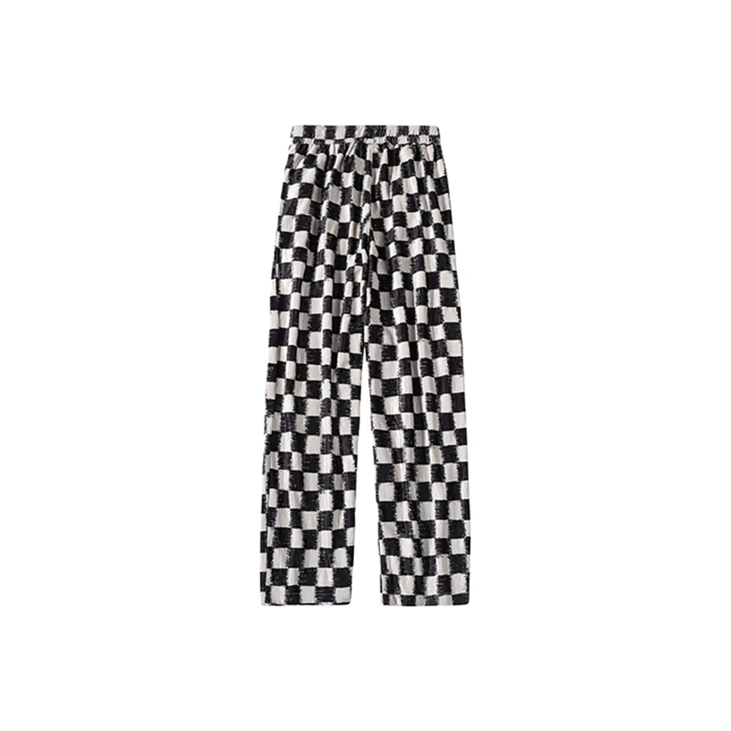 HELIPORT Casual Pants Unisex Black White Plaid