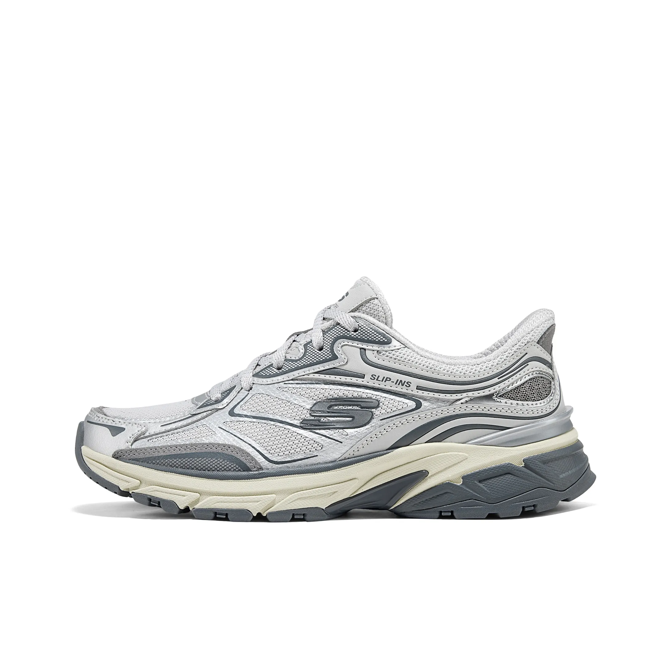 Skechers Silver Wing Shoes Низкий топ кеды с подошвой из мягкой ткани женские серебряные