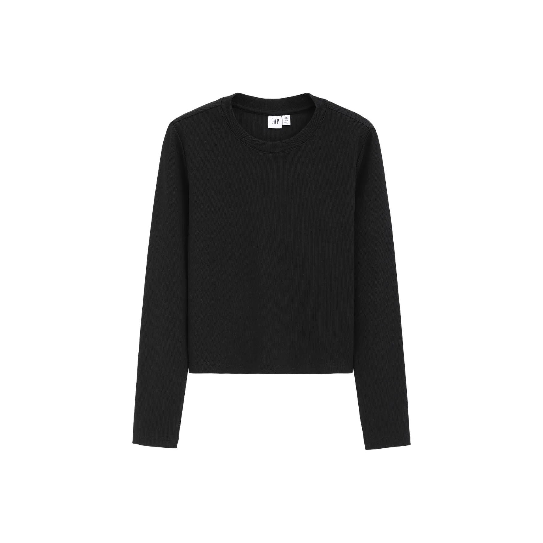 GAP Ribbed Stretch Long Sleeved T Shirt Slimming Inner Layer Medium Cropped Top T Shirt Women's