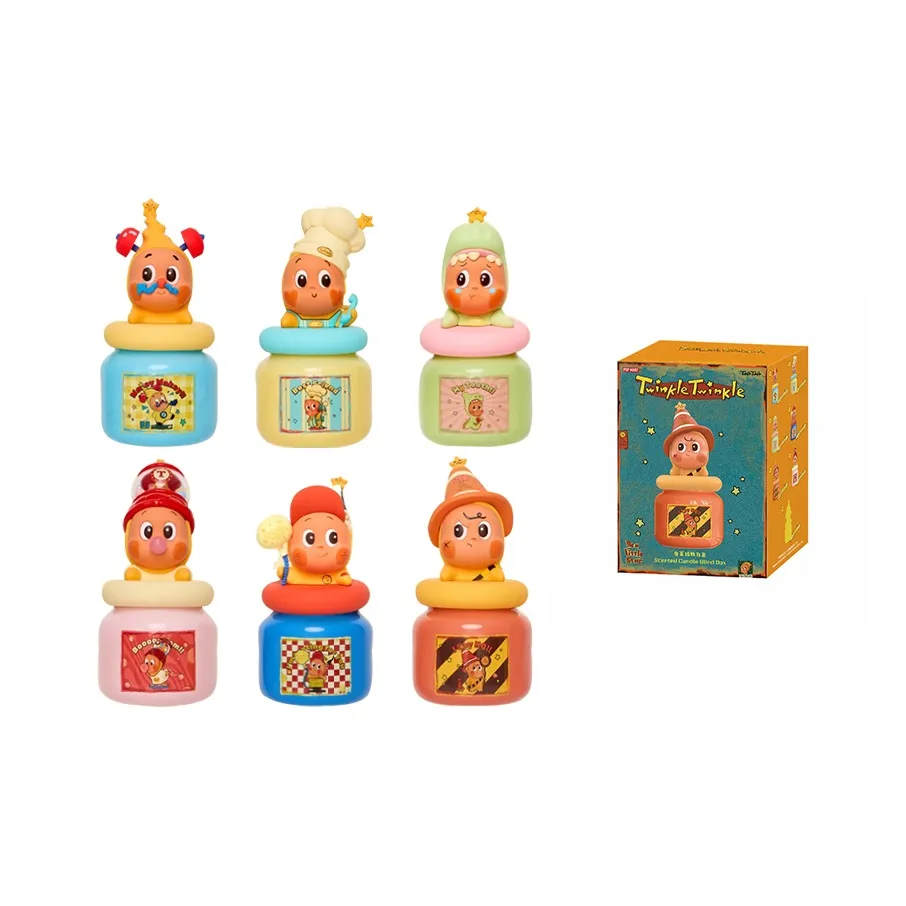 POP MART Коллаборация Выпуск 123! Звезда People Коллекция Ароматическая свеча Слепые коробки Один Mystery Коробка Целая коробка 6 шт