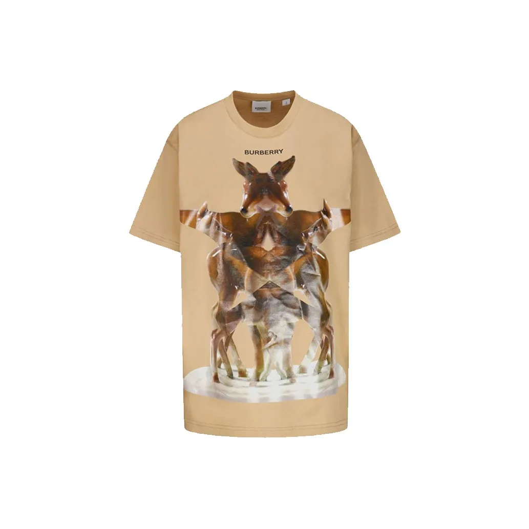 Burberry Drop Shoulder Sleeve T Shirt Women's Tawny