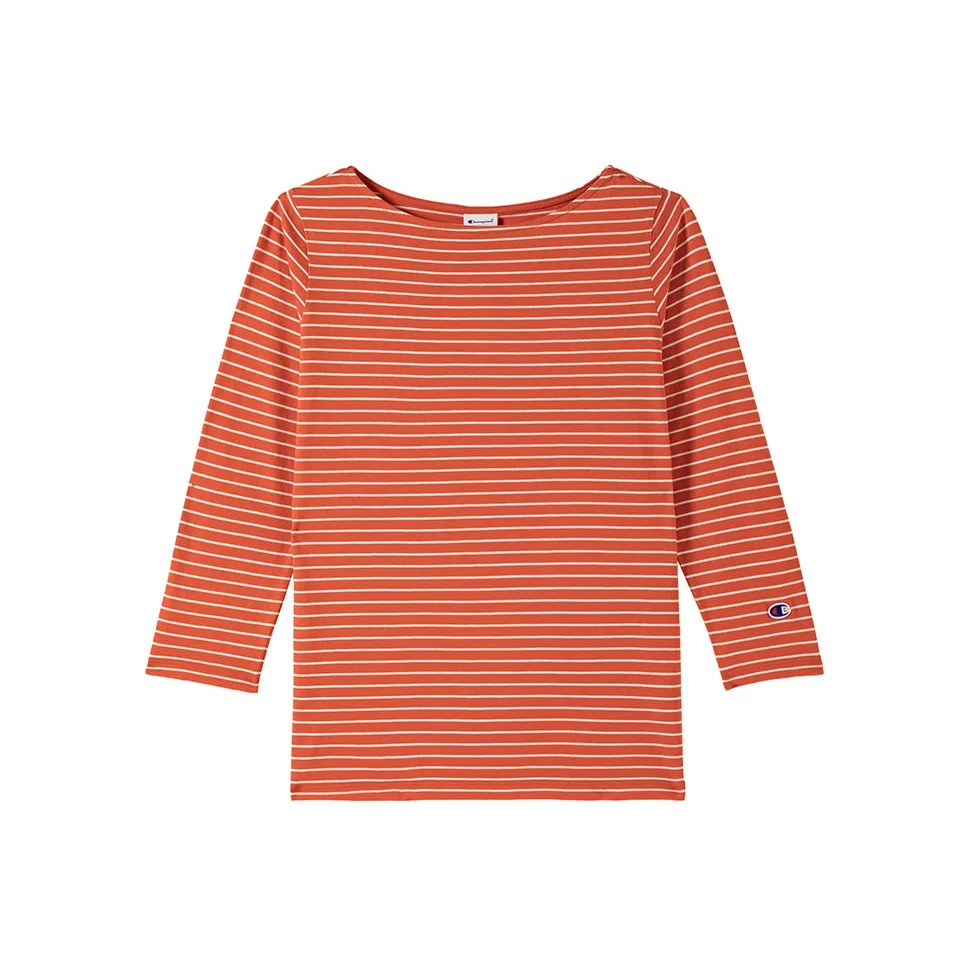 Champion Regular T-Shirt Женская Оранжевая Полосатая