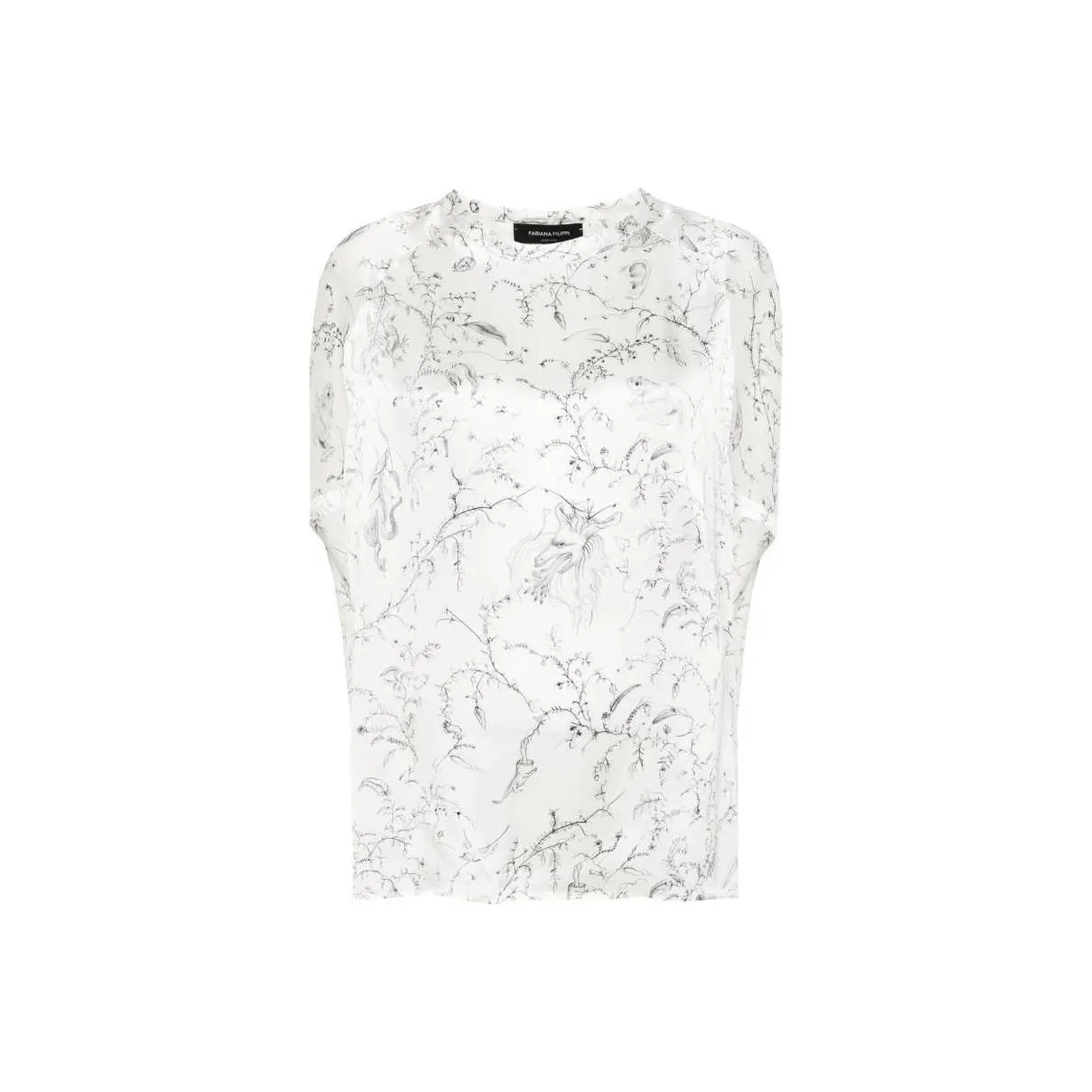 Fabiana Filippi Graphic-Print Satin Blouse