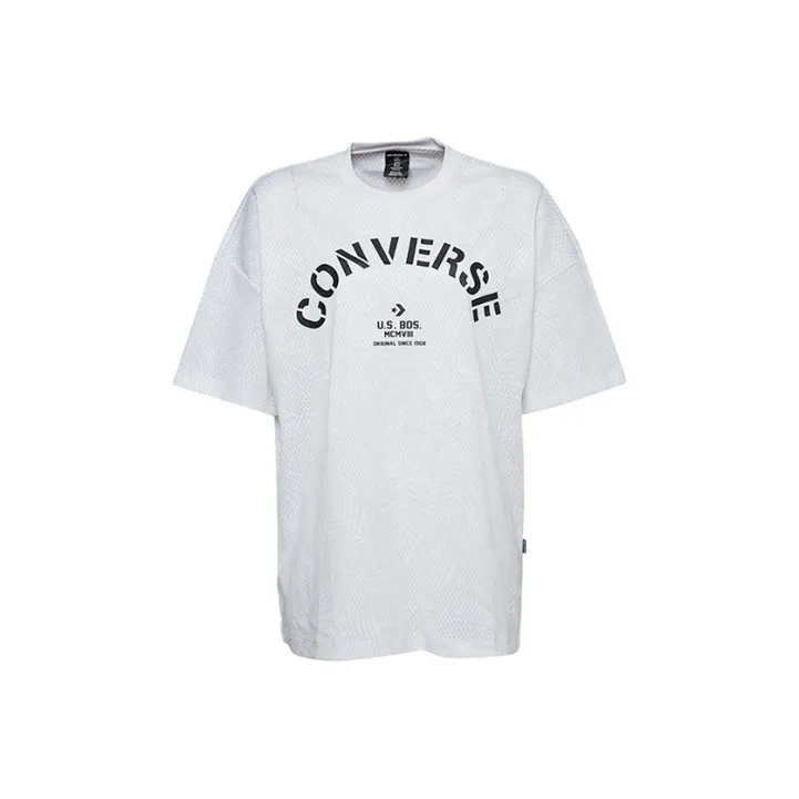 Конверс Рукав с оборванным плечом T-рубашка Женская Белая