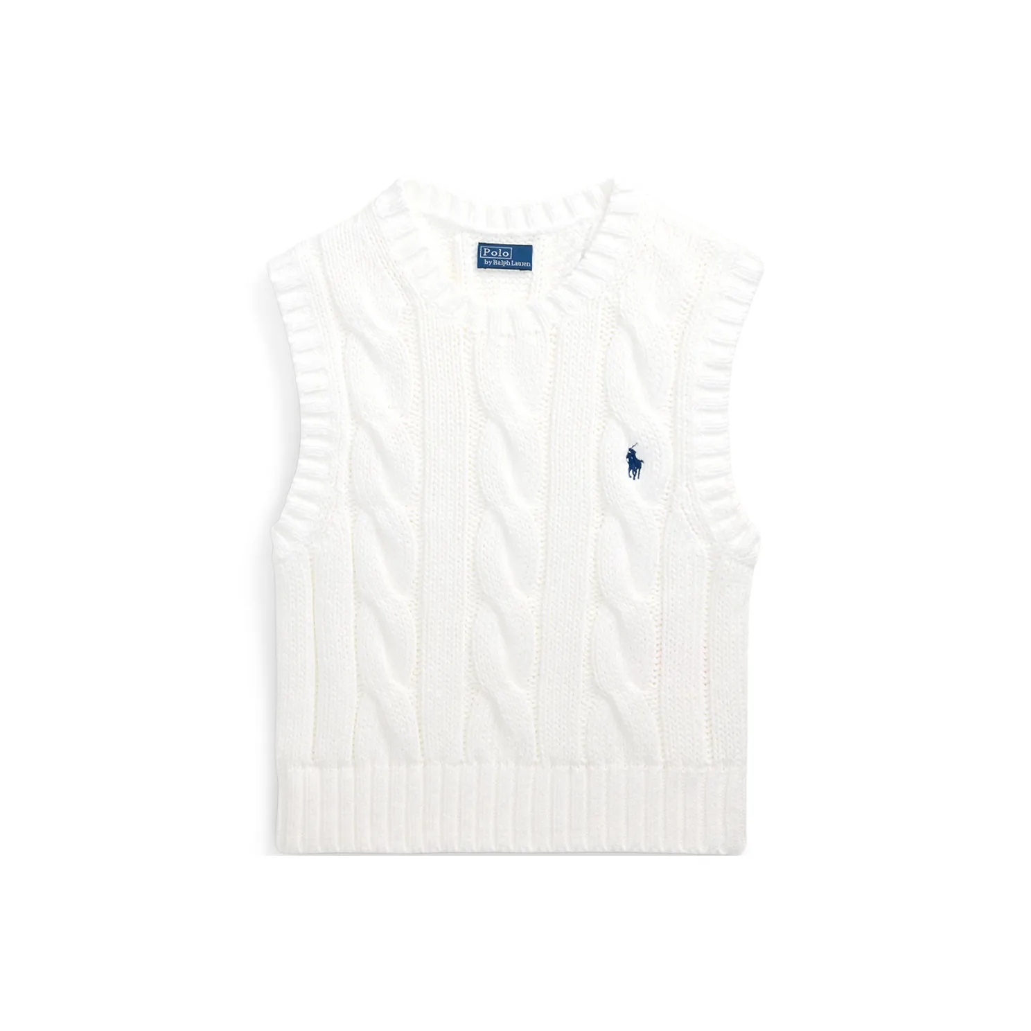 Classic Fur Jacket 30648 Cable Knit Cotton Sweater Vest Wcf White