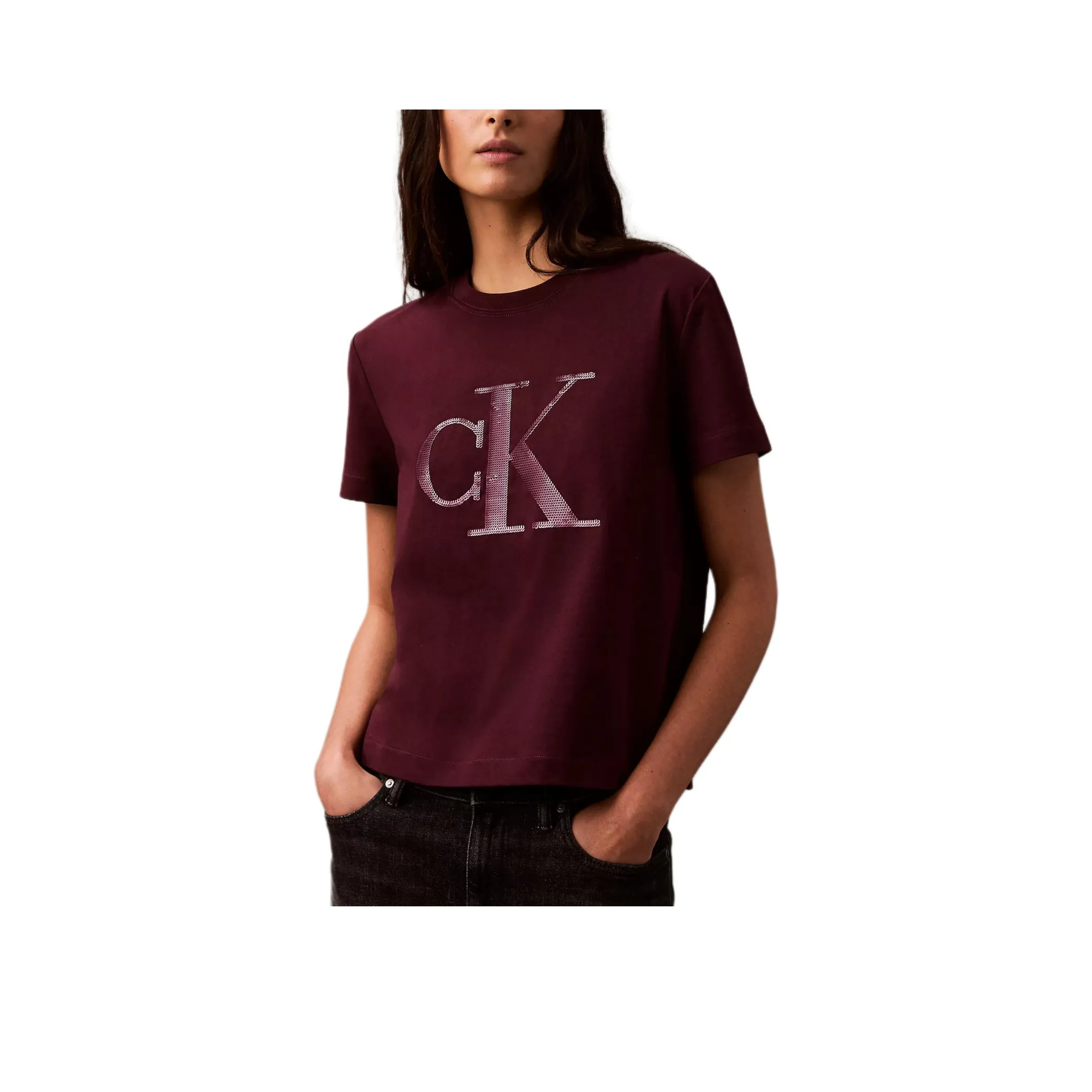 Calvin Klein T-Shirt Женская Темно-Красная