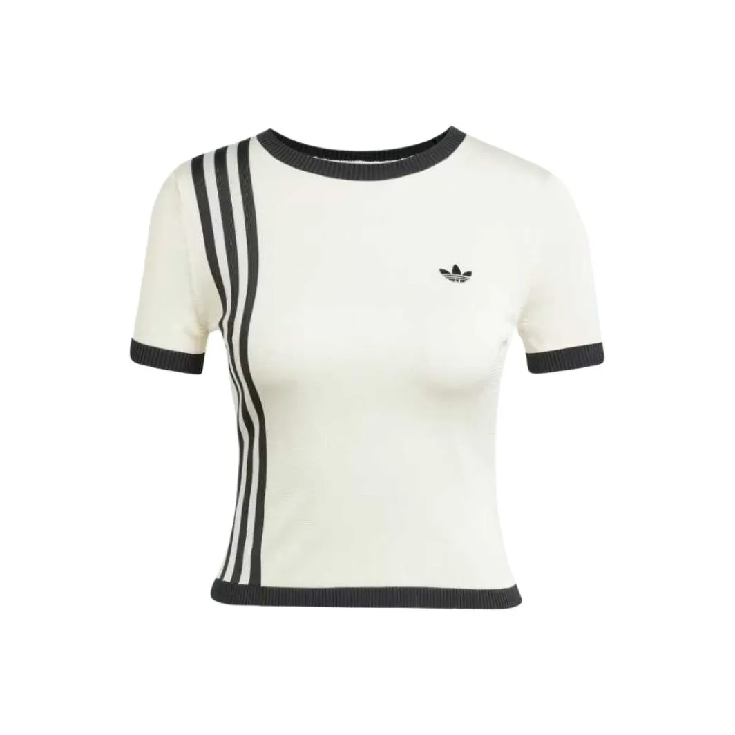 Adidas Knitted 3 stripes T shirt