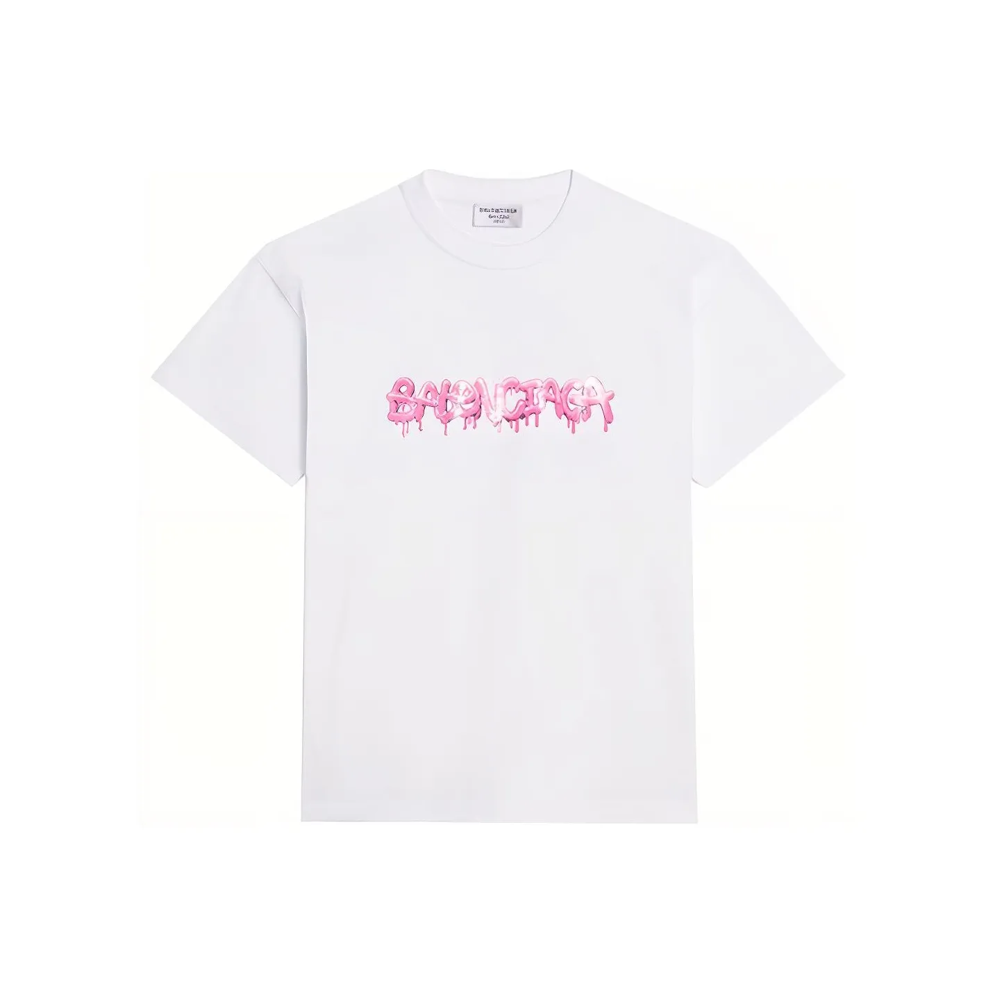 Balenciaga Women's Slime Medium Fit Vintage T Shirt White/Pink
