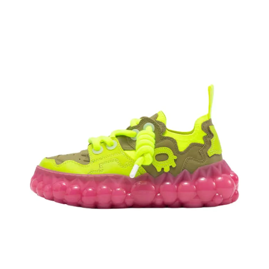 OETZI LceMelt Устойчивый к истиранию Низкий Топ Casual Женский Неоново-желтый