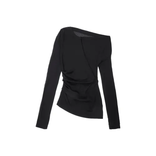 Helmut Lang Базальт Черные Женские Рубашки T