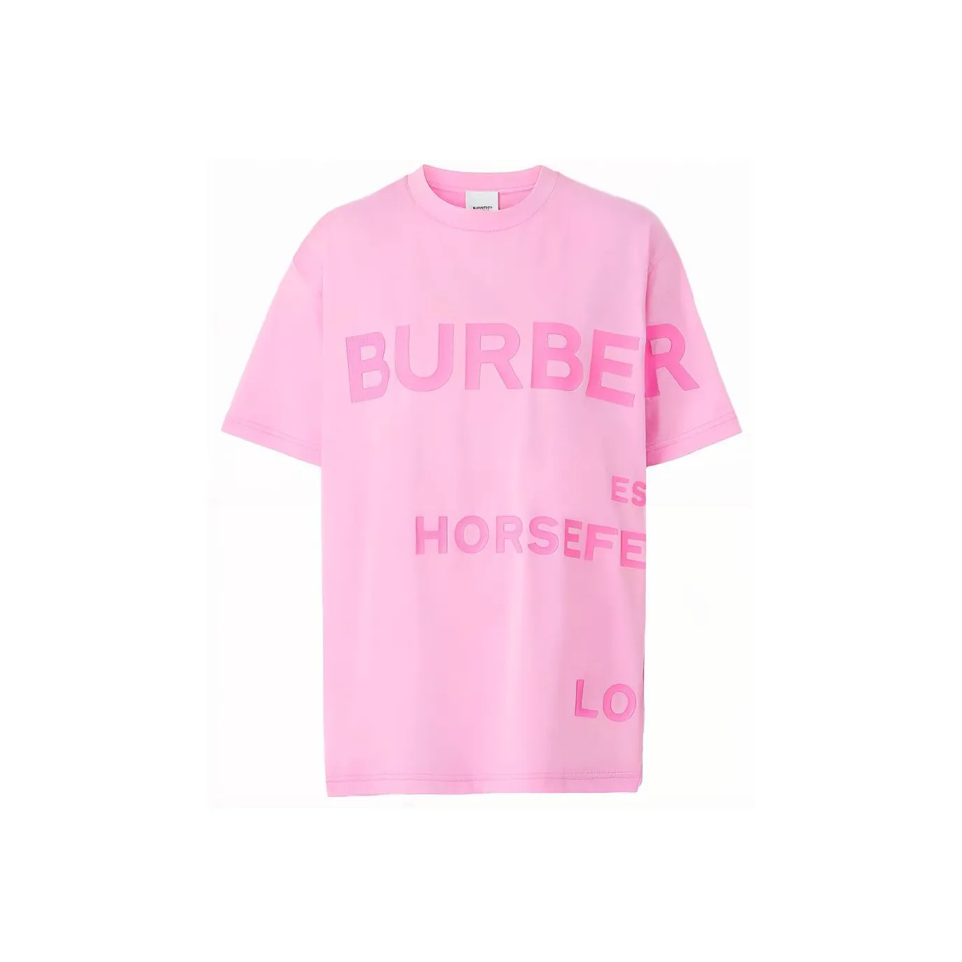 Burberry Carrick Logo Print Cotton Jersey T shirt Pink