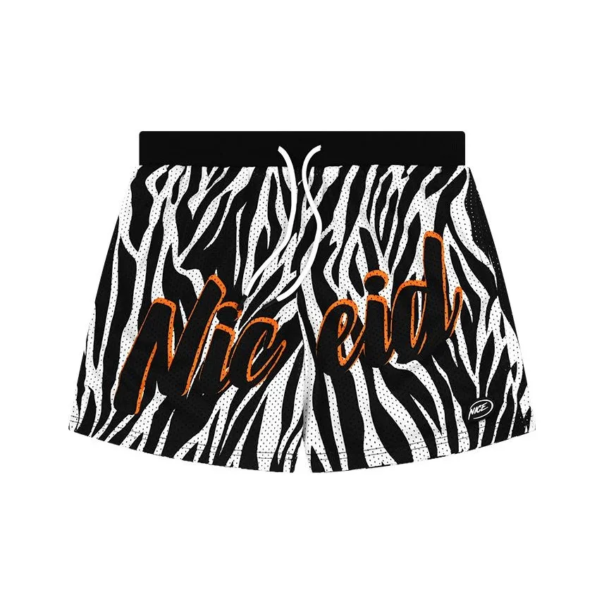 NICEID Basketball Shorts Men's Zebra Print