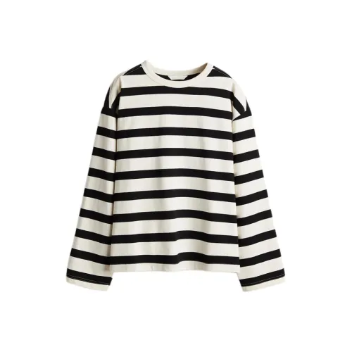 H&M Женские рубашки с кремовыми/полосатыми узорами