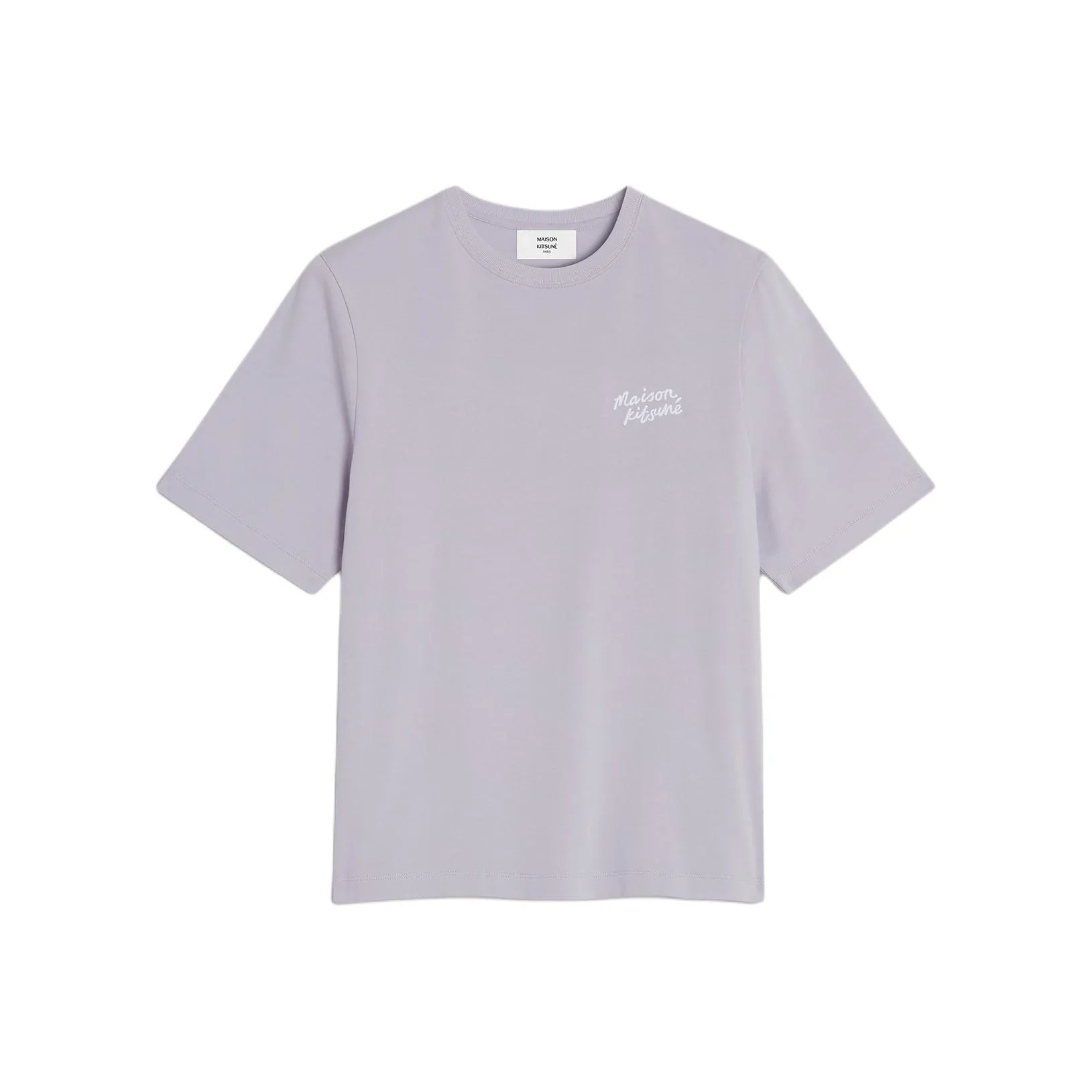 Maison Kitsuné Logo Embroidered Crewneck T Shirt