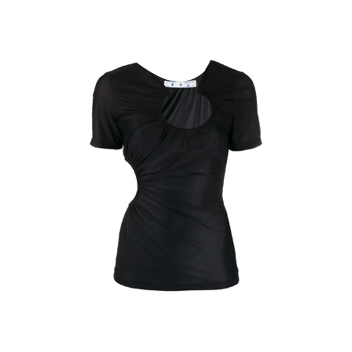 Off Белый SS21 Черные Женские T-рубашки