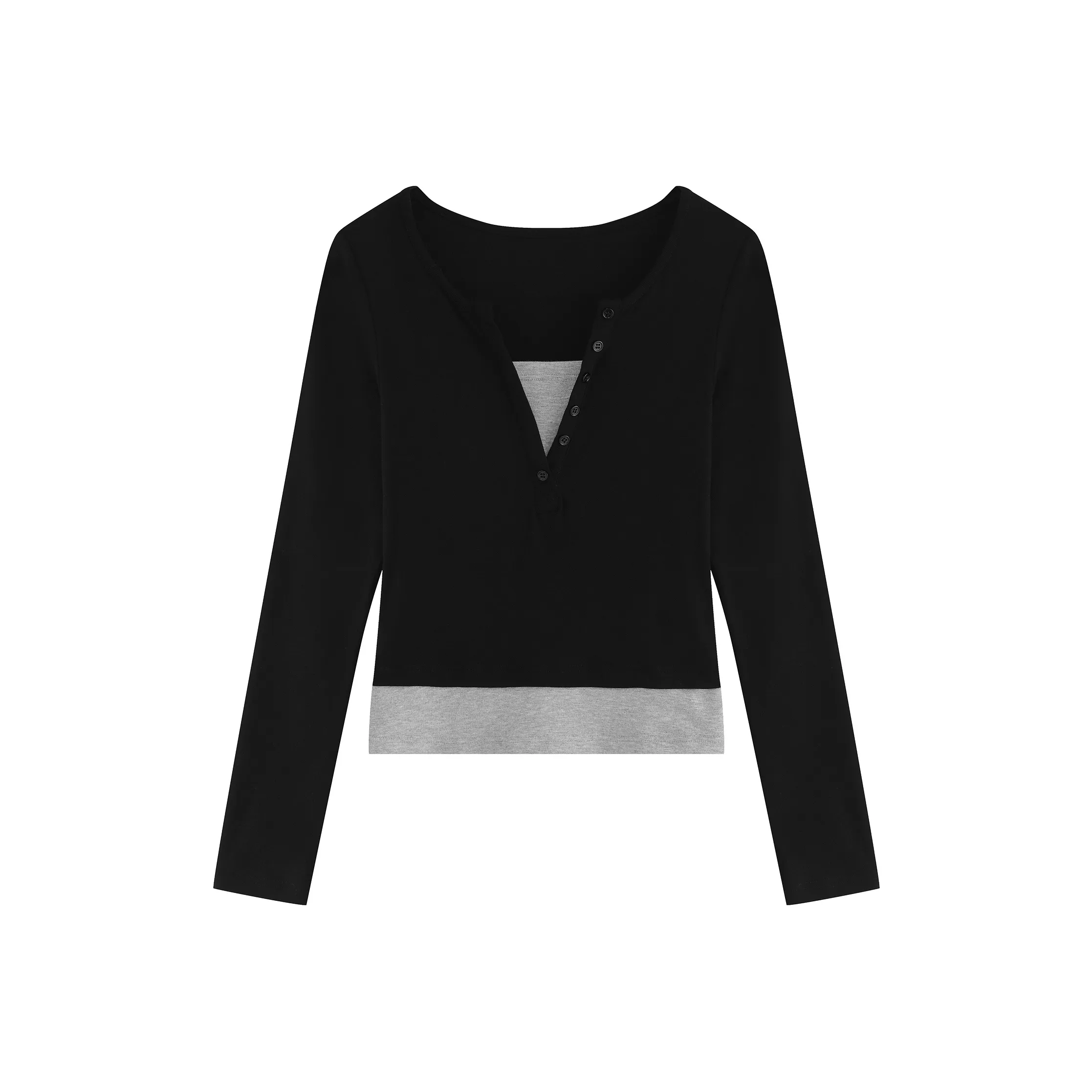 Vine Color Черные Женские T-рубашки