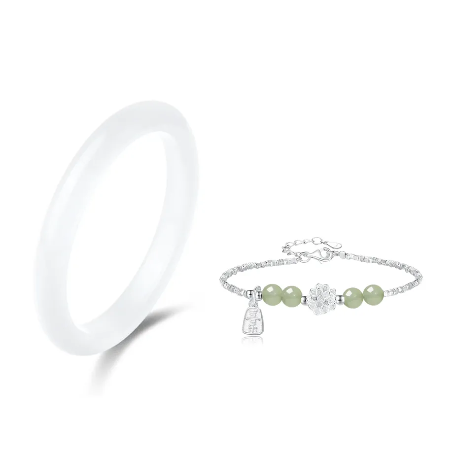 JOYDINNY Glass Cat Eye Bangles Women's