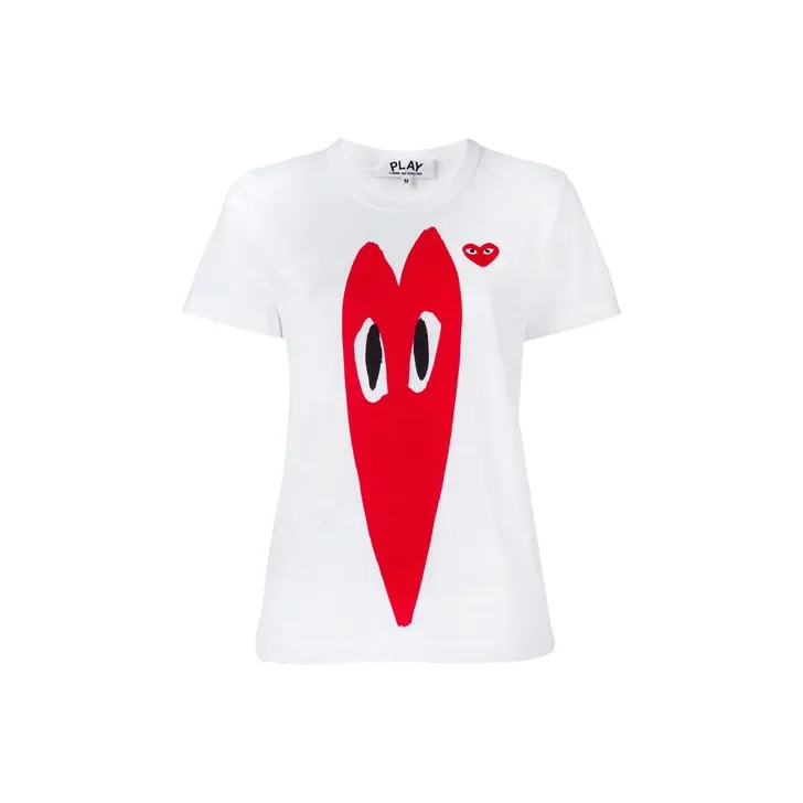 CDG Play Big Heart Logo T Shirt 'White'