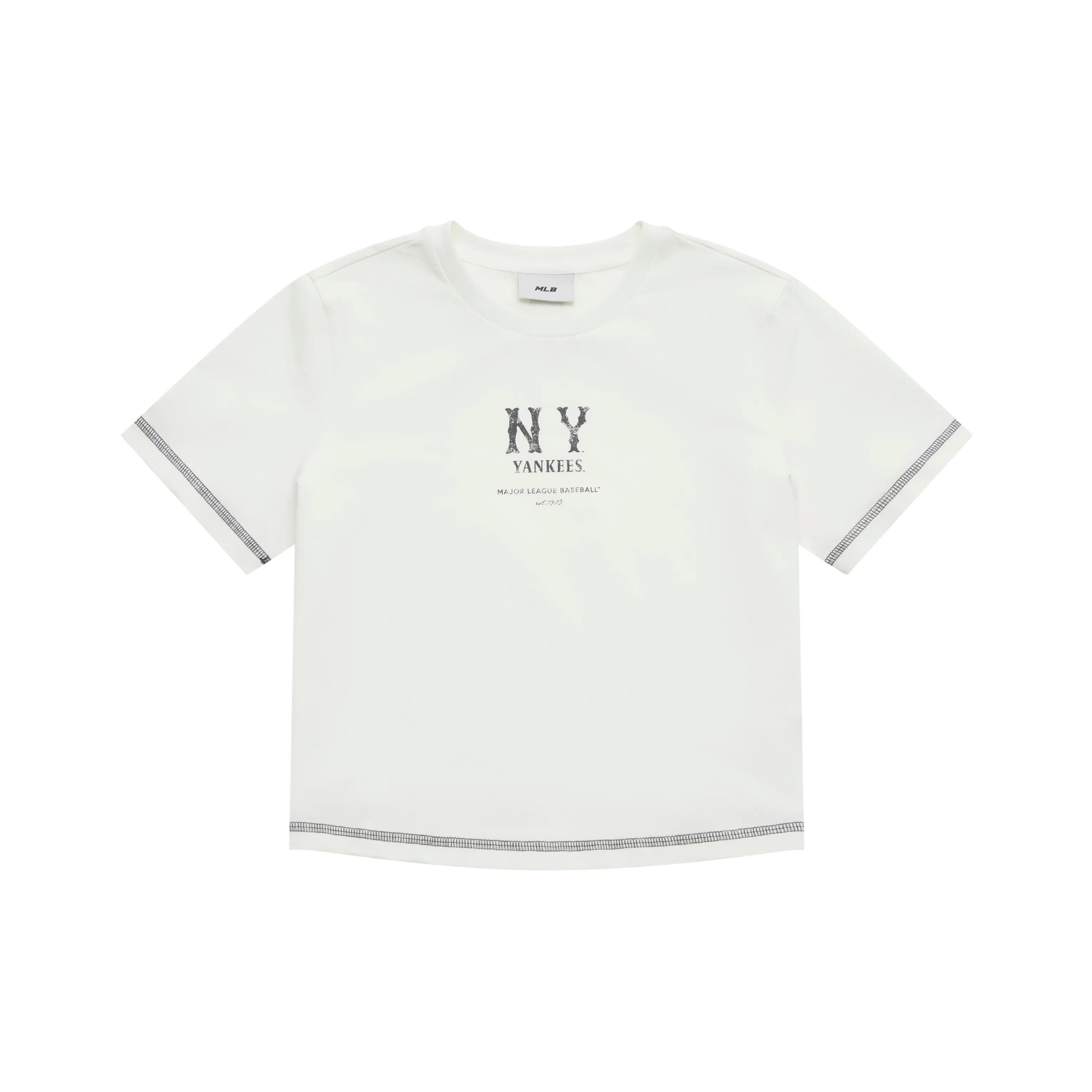 Mlb Base Logo New York Yankees Basic Collection SS25 T-Shirt Женская Айвори