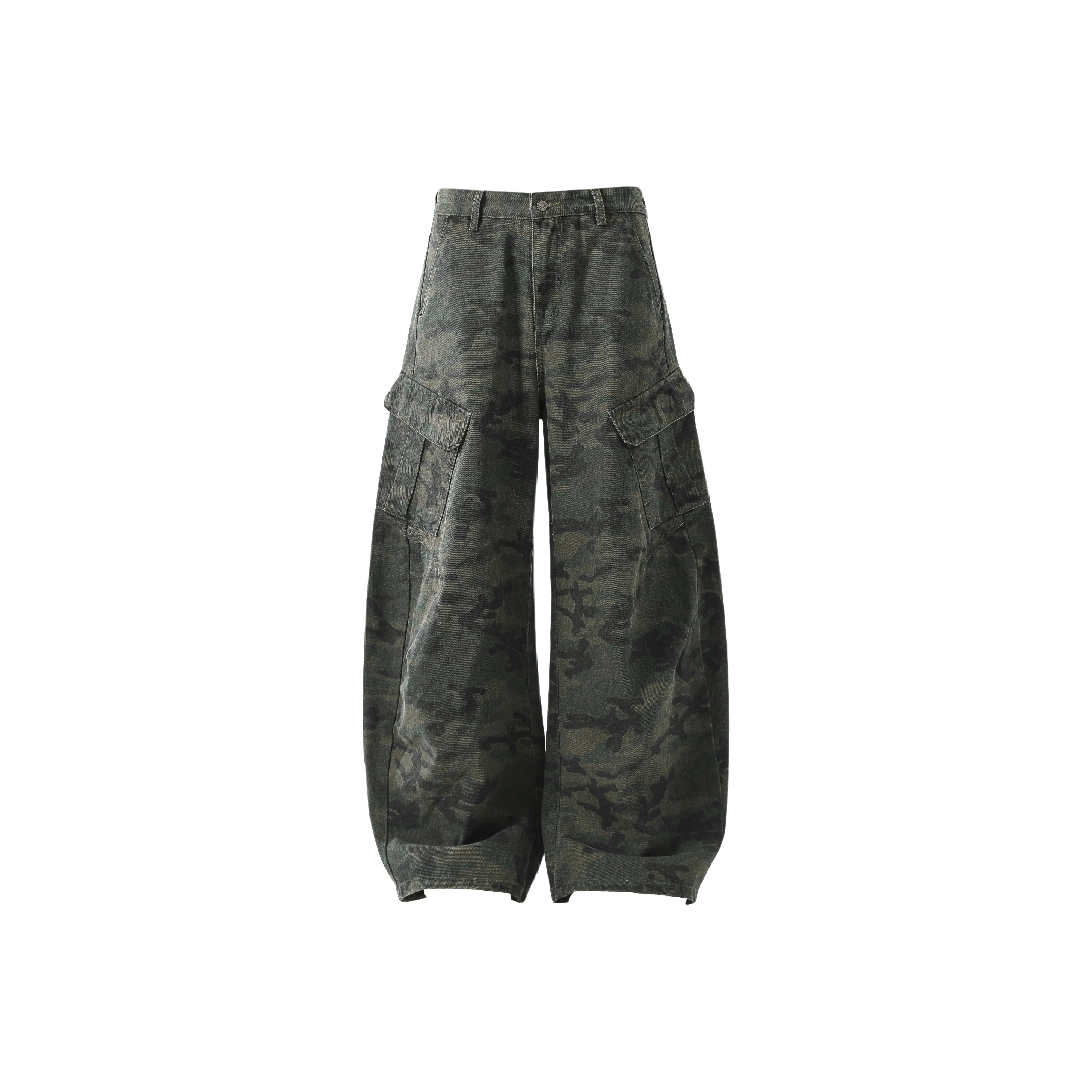 ONITSOP Curved Knife Casual Pants Draped Floor Length Hip Hop Cleanfit Pants Unisex