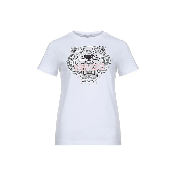 KENZO Classic Tiger Head Белая Женская Рубашка T