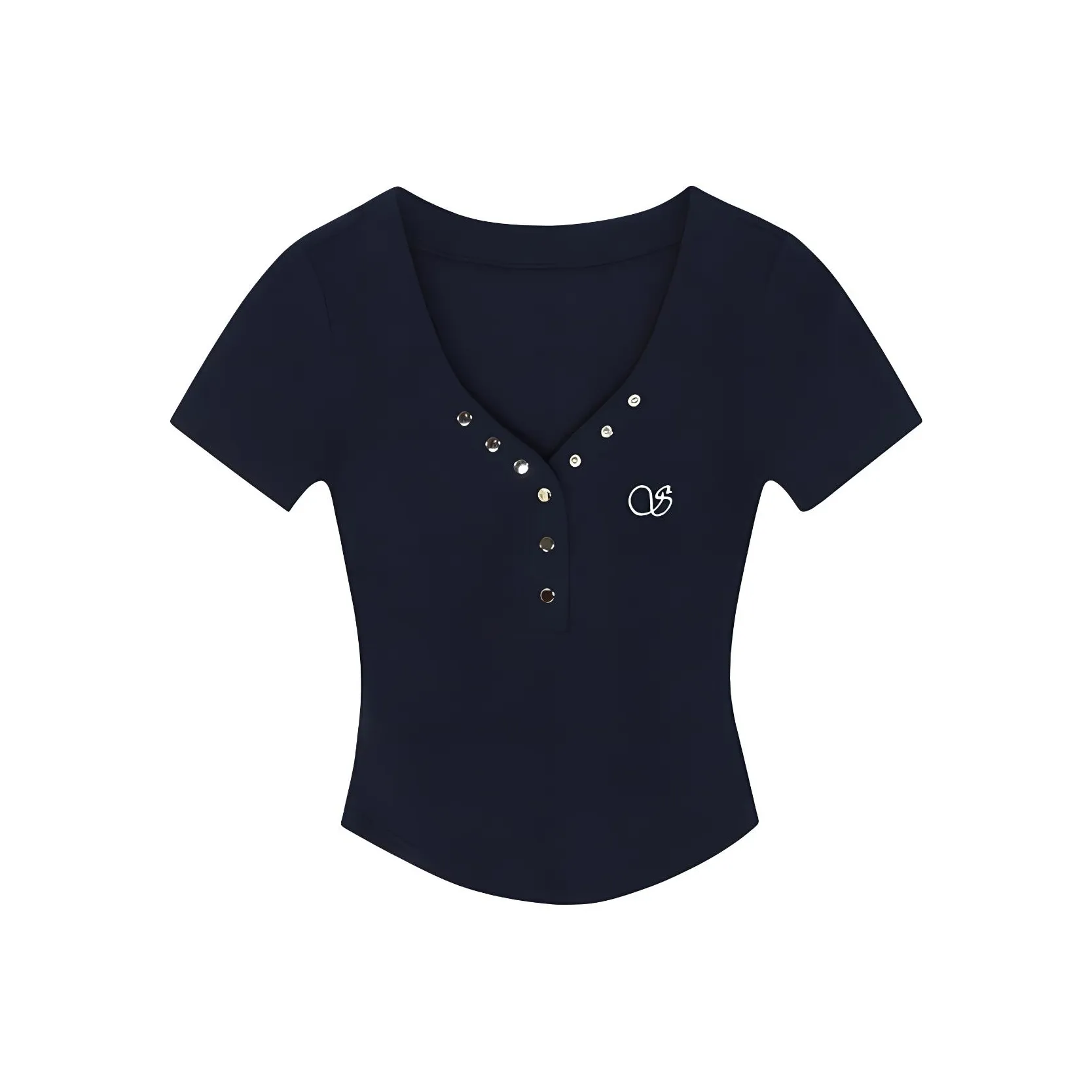 MORii Стандартный Короткий Рукав T-Рубашки Женские Темно-Синий