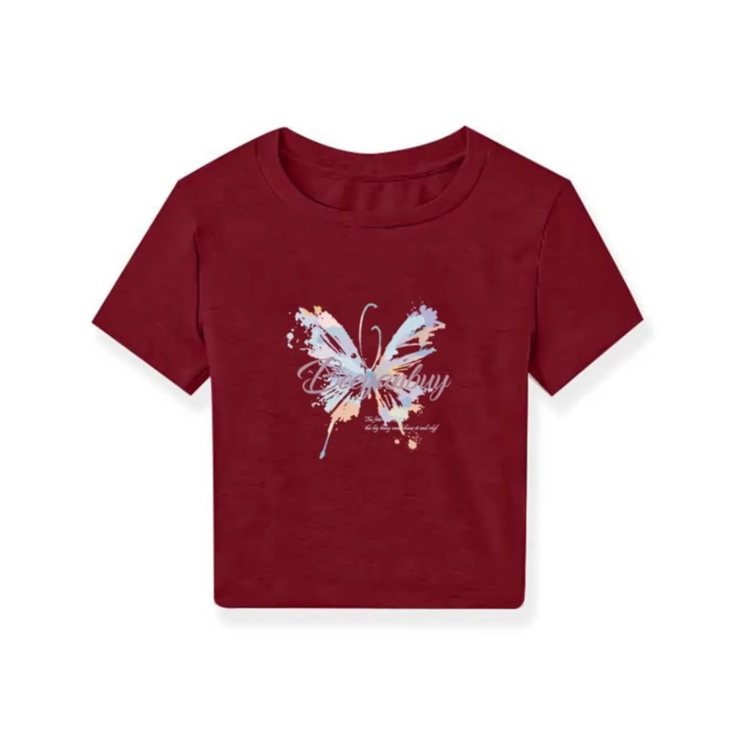 PLAY BUSH T-Рубашка Женская Бордовая