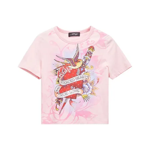 Ed Hardy Розовые Женские Футболки
