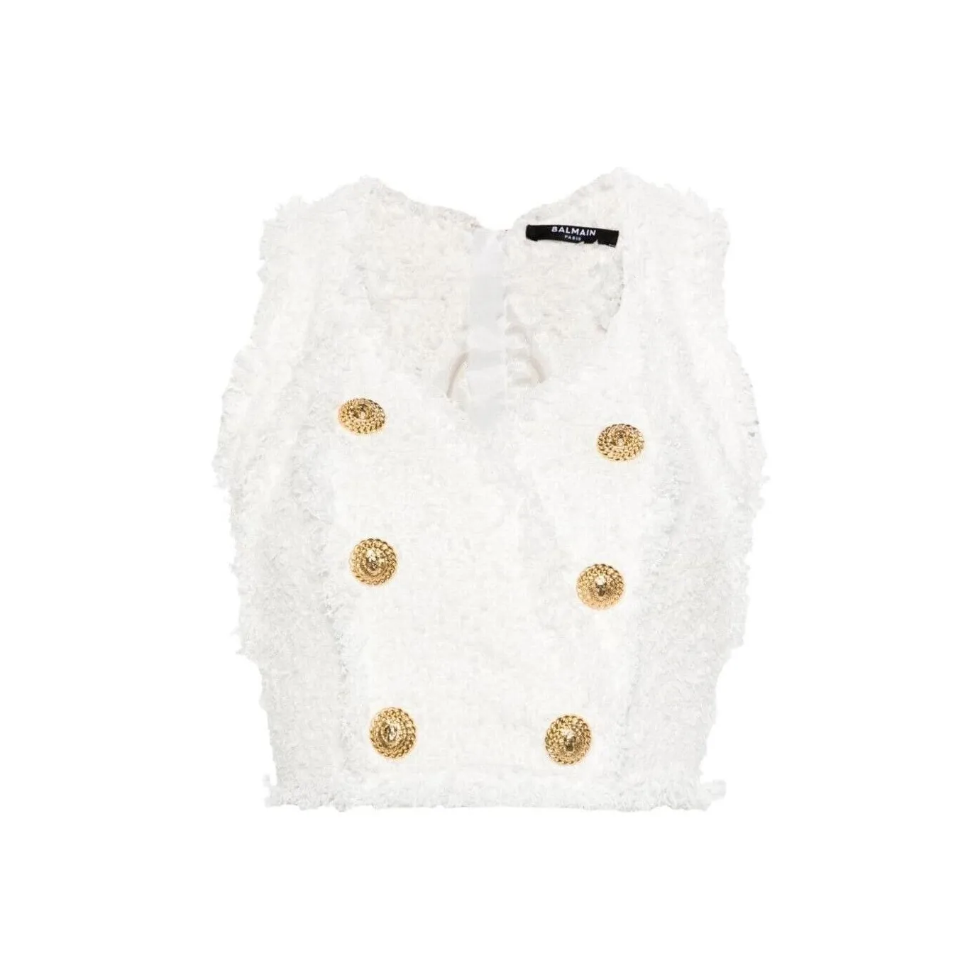 Balmain Logo embossed Buttons Top
