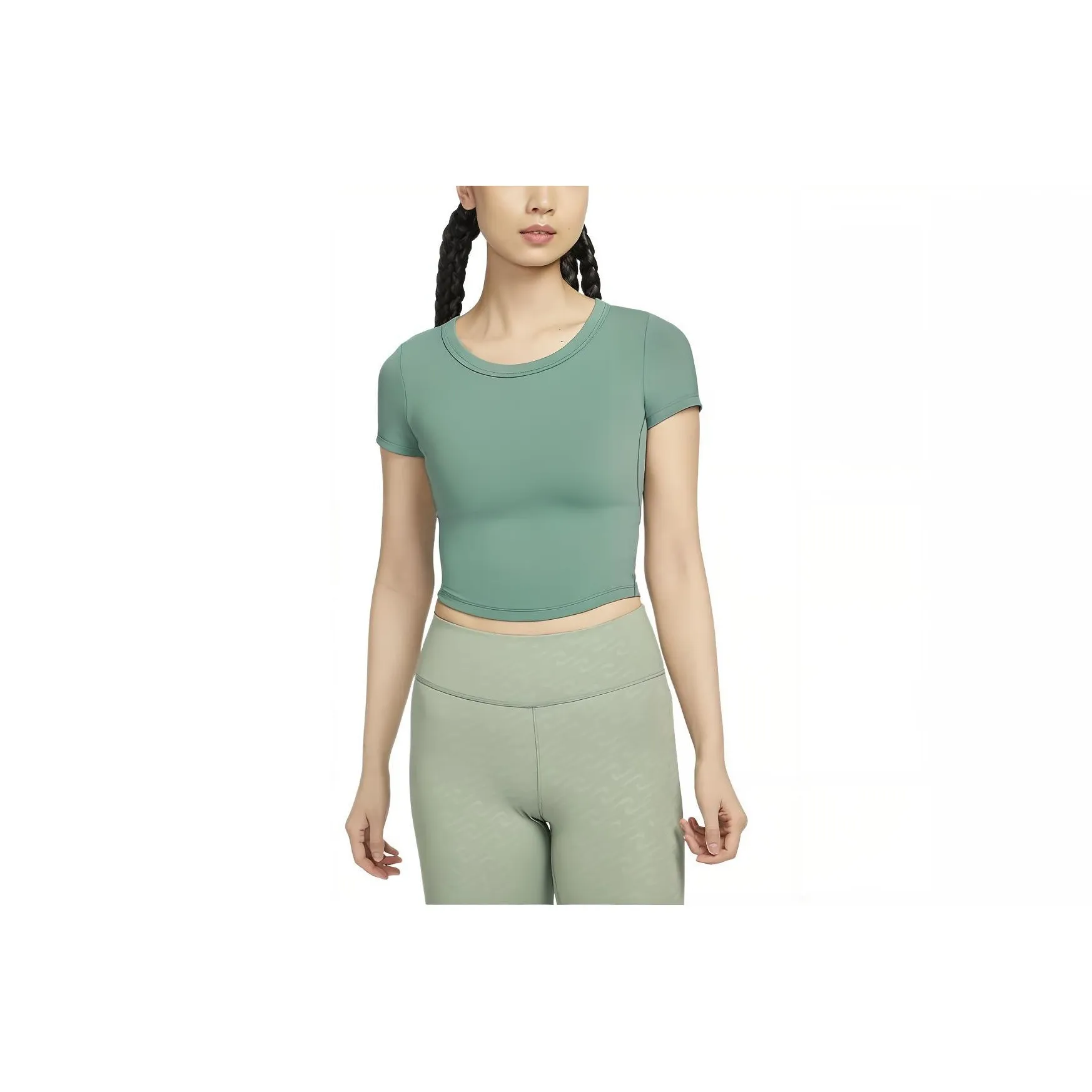 nike one Облегающий CROP TOP Женский Прибрежный Синий Черный