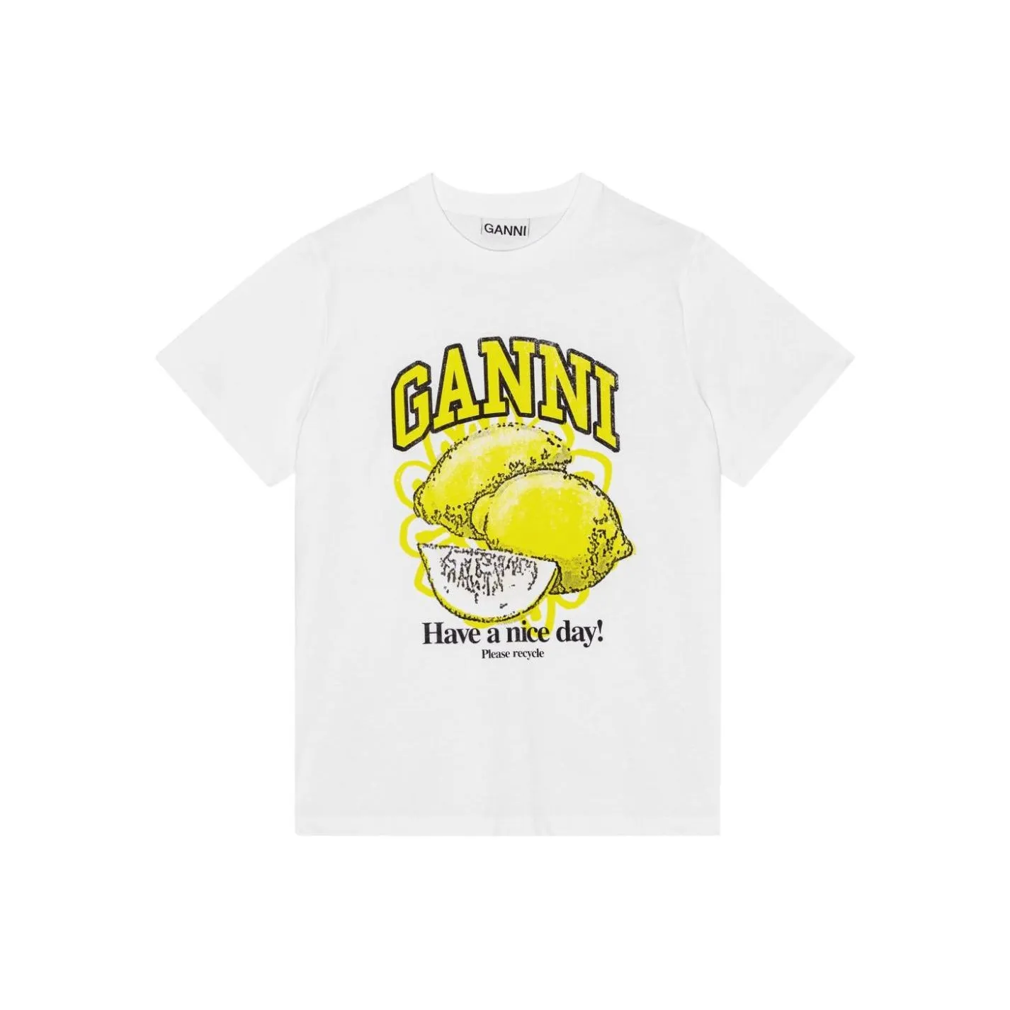 GANNI Logo print Organic cotton T shirt