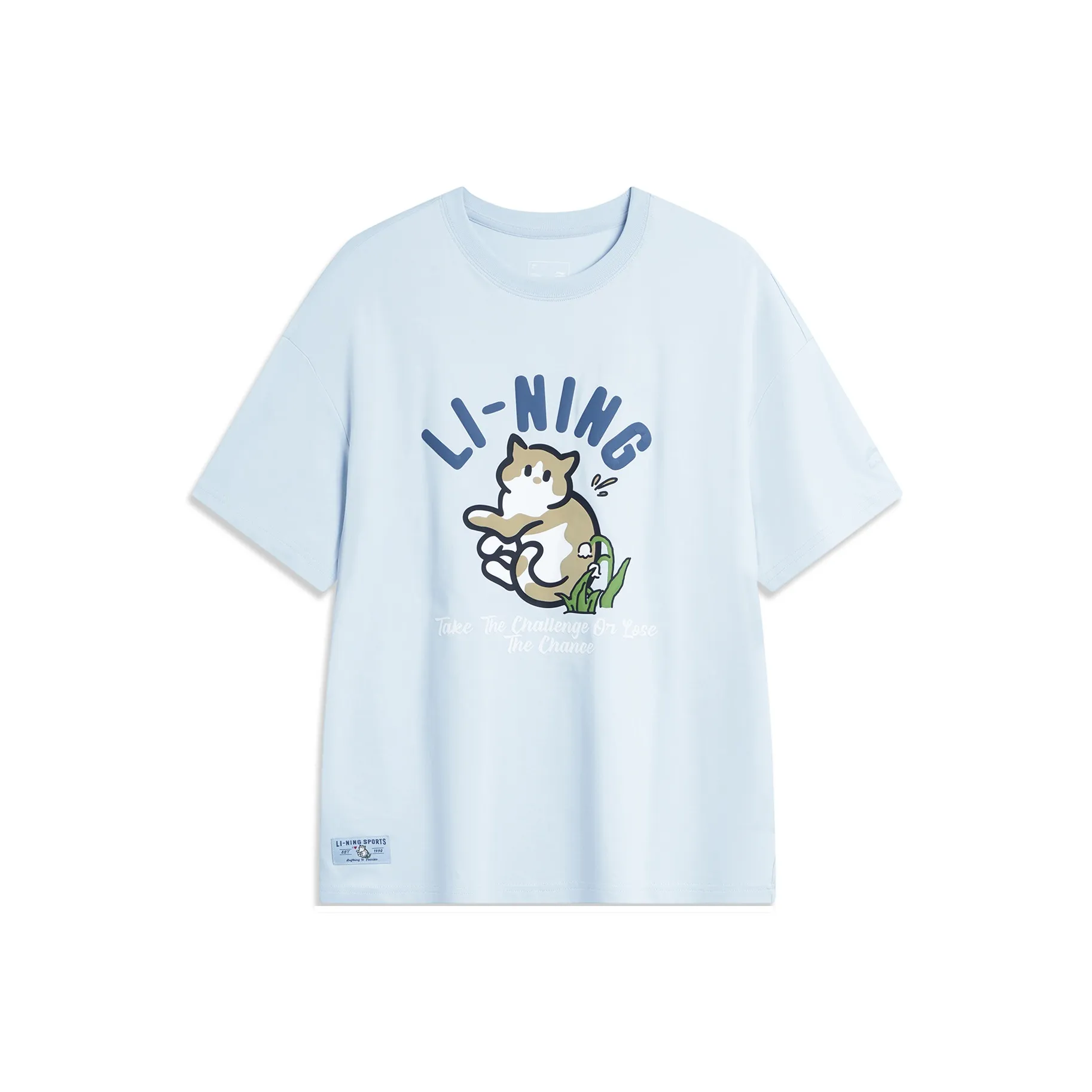 Подкладка рукава с оборкой футболка T женская облачно-голубая