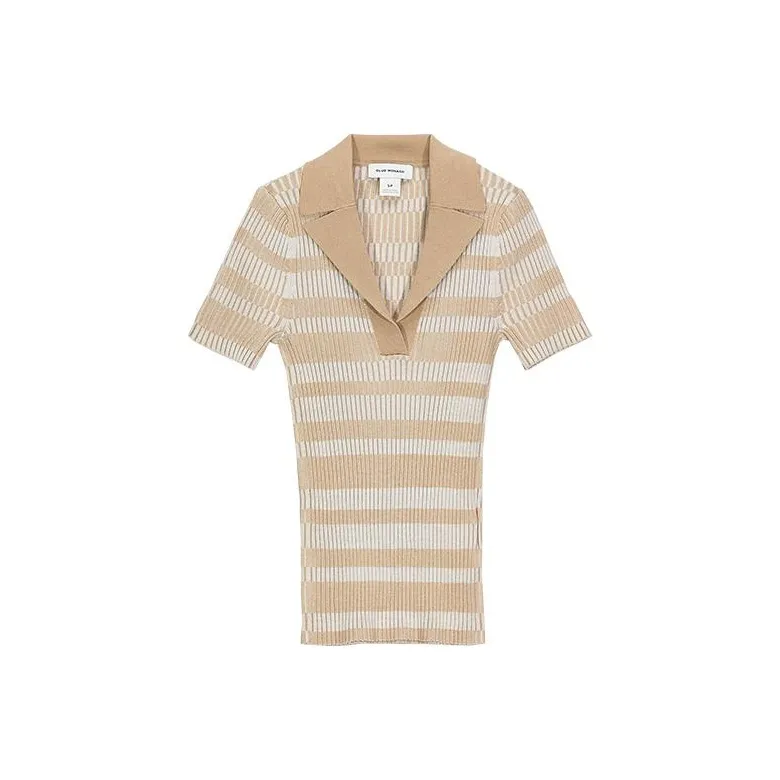 CLUB MONACO Sweater Women's Light Brown Stripes