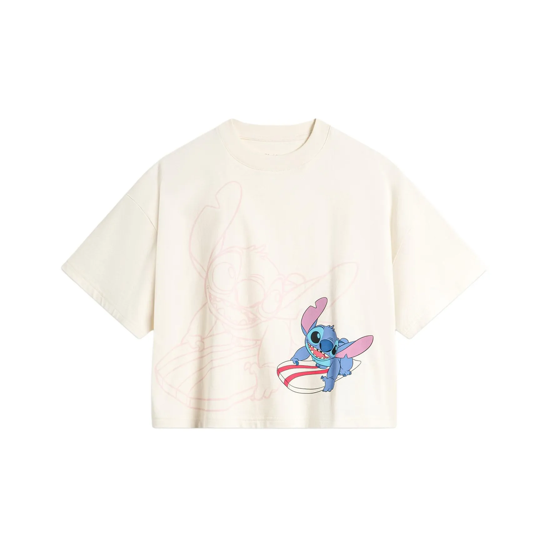 LiNing x Disney Рукав с спущенным плечом T-рубашка Женская Экрю