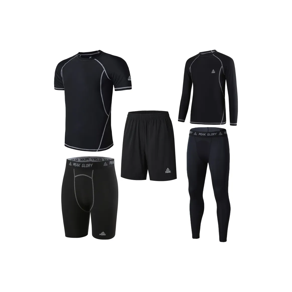 PEAK Фитнес Комплект Мужской 5 Штук Комплект Черный