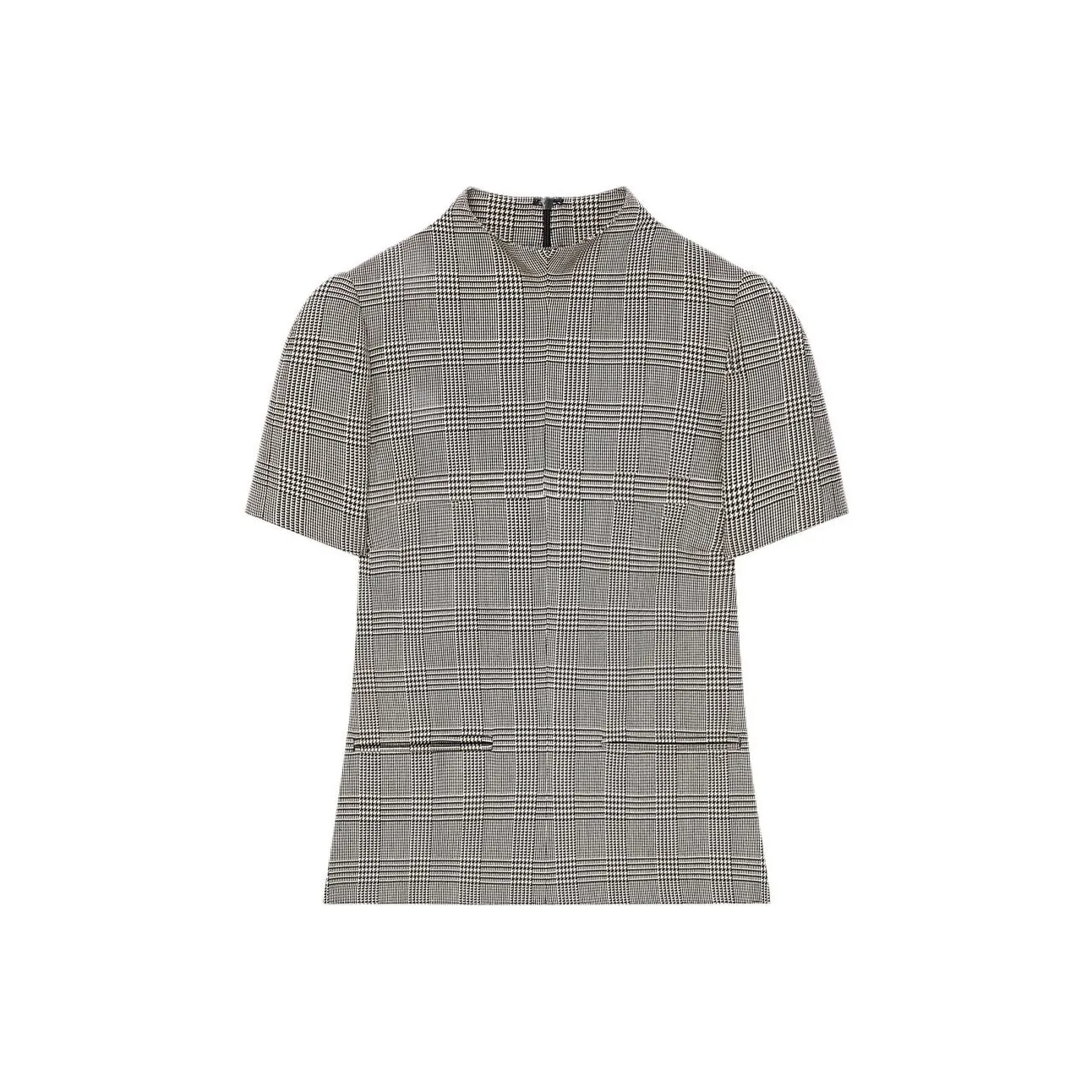 Courrèges Prince Of Wales Pattern Short Sleeved T Shirt