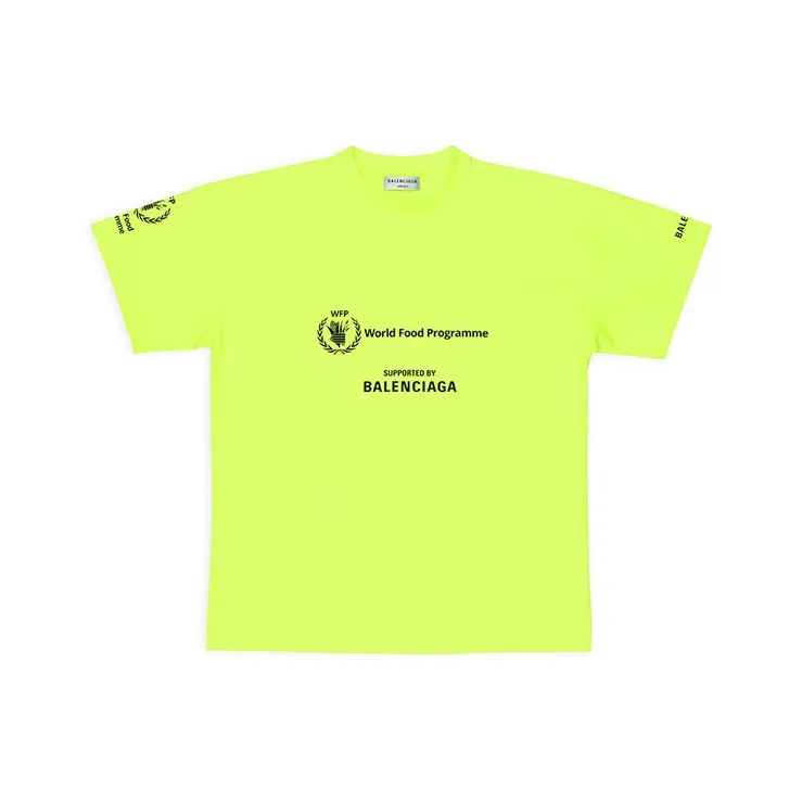 Balenciaga x WFP FW22 T-рубашка Женская Неоново-желтая Стандартная