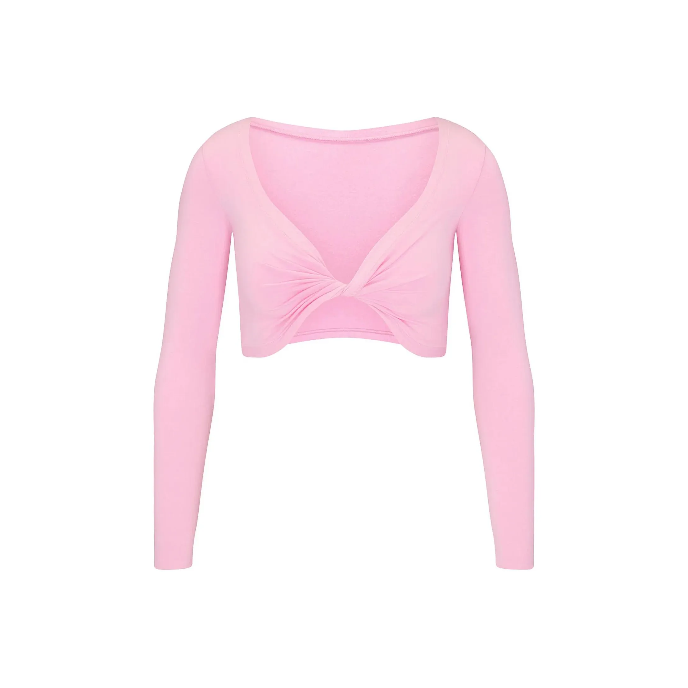SKIMS COTTON TWIST LONG SLEEVE CROPPED TOP Crop Top Women's COTTON CANDY/Cotton Candy