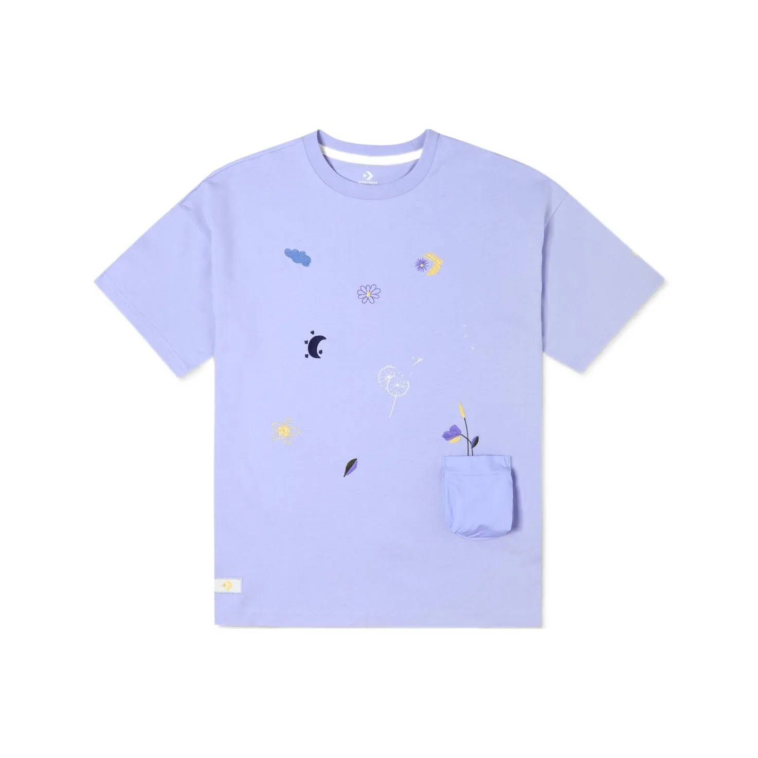 Конверс Комплект с короткими рукавами T-рубашка Женский Светло-фиолетовый