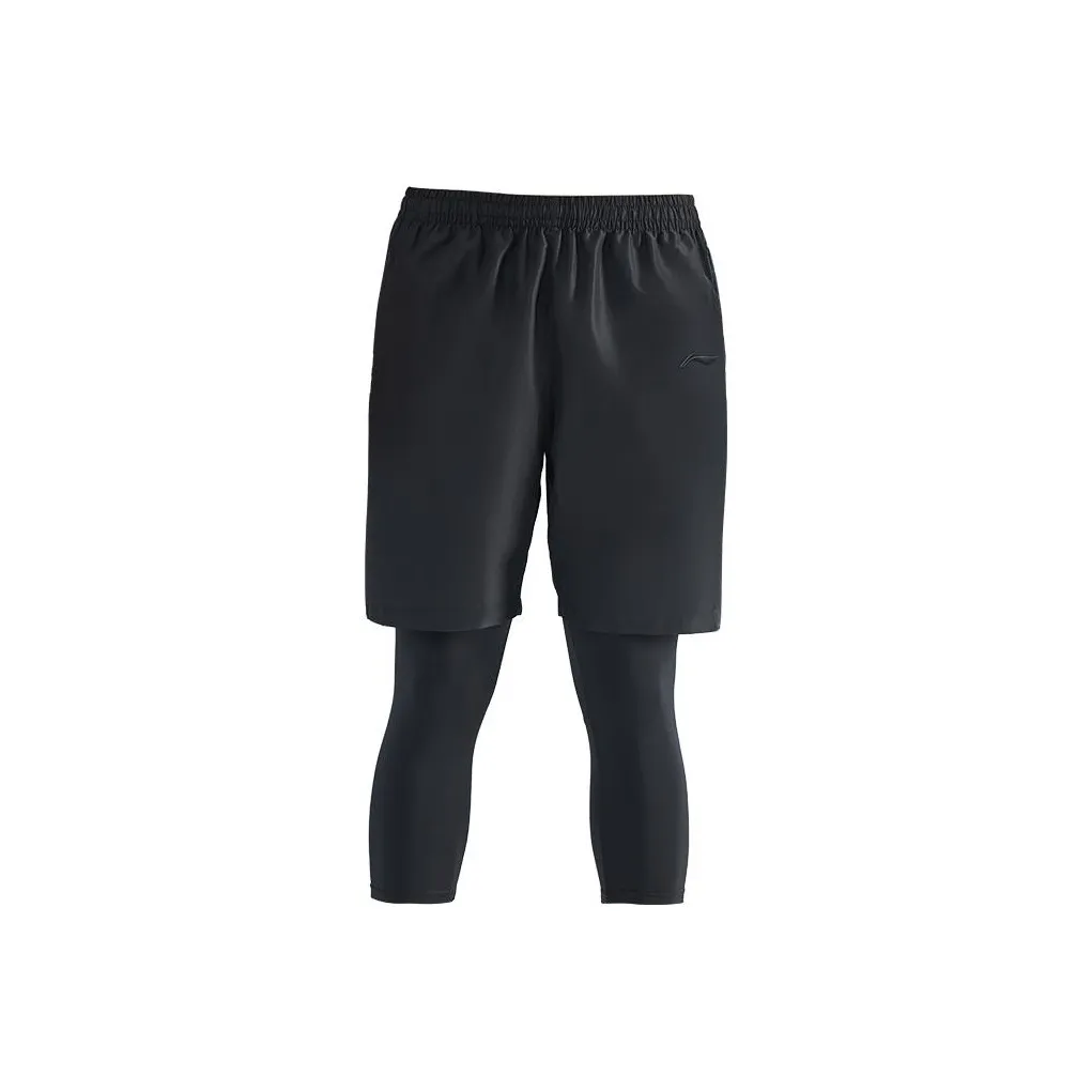 Шорты для спорта с подкладкой мужские черные