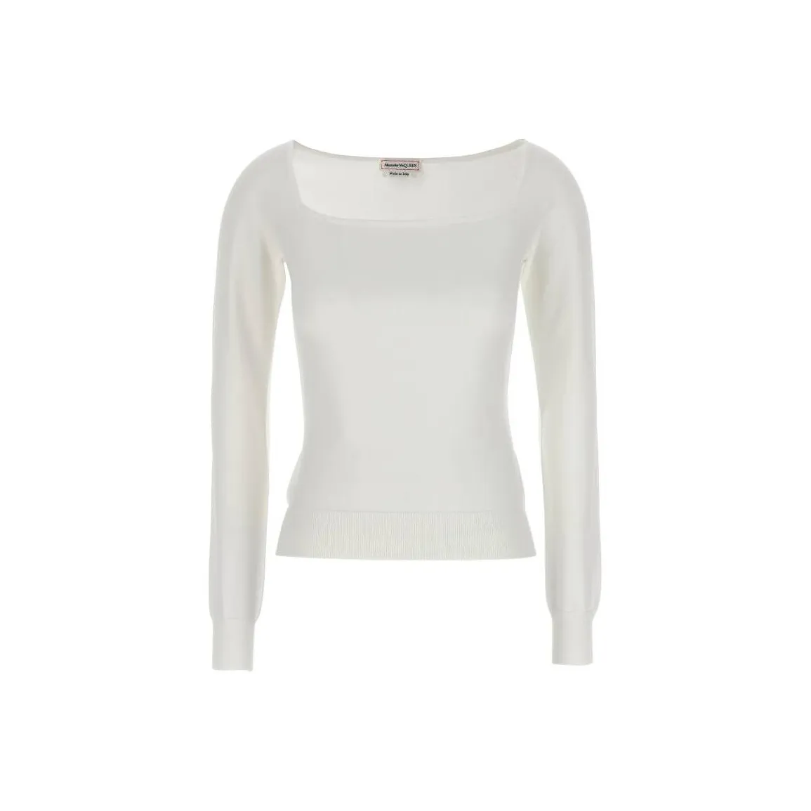 Alexander McQueen Long Sleeved Square Neck Knitted Top
