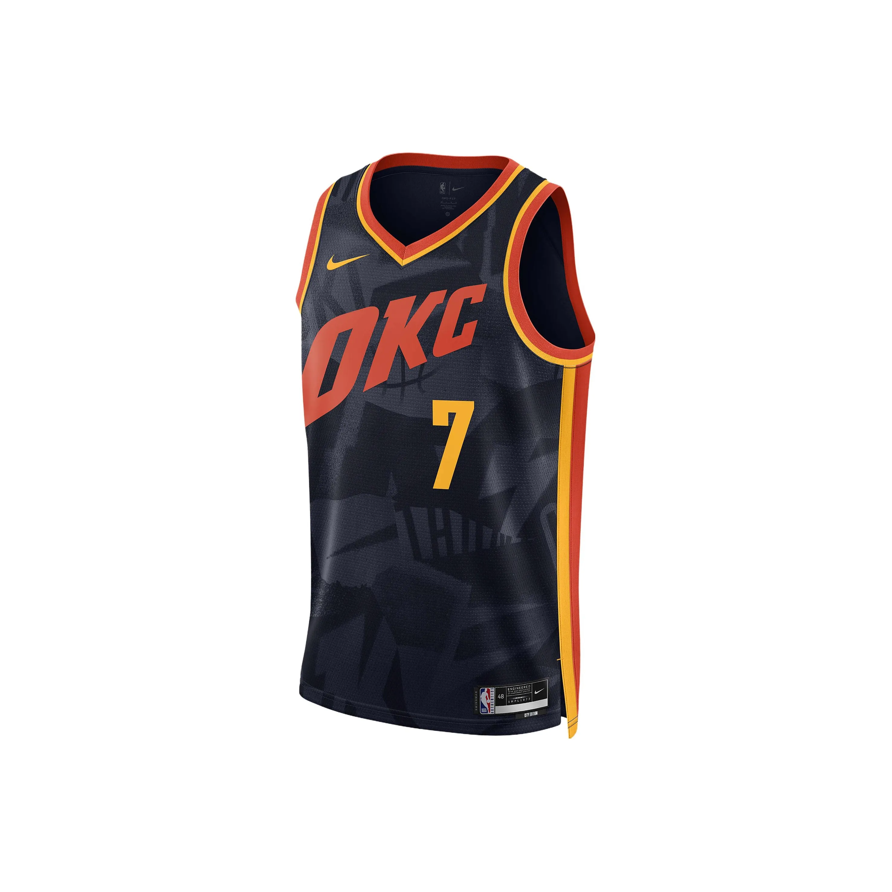Nike Dri Fit Basketball Jersey SW Fan Edition 2023/24, Oklahoma City Thunder, Chet Holmgren Size 7 Men's Black