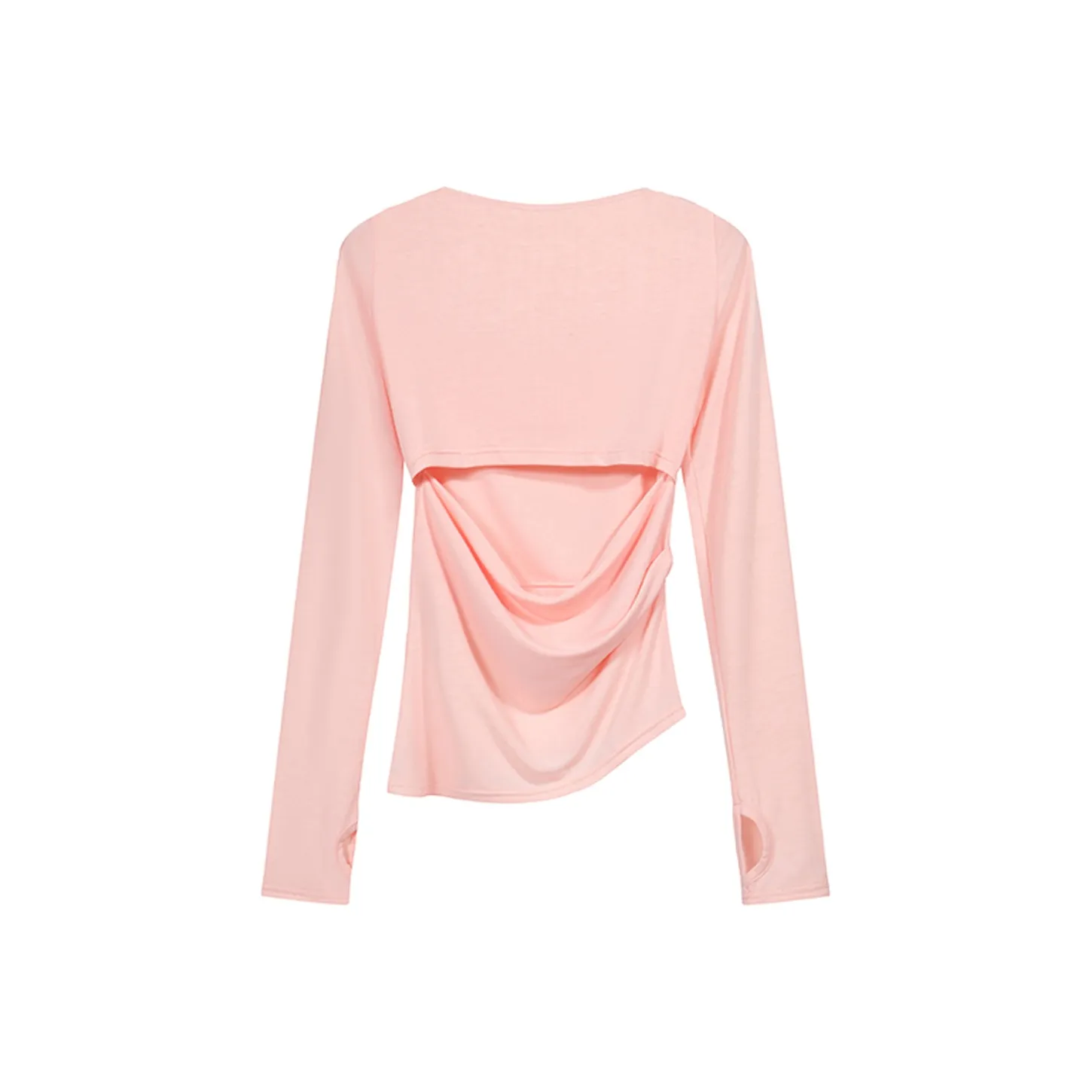 PAIN OR PLEASURE Hot Girl French Elegance Long Sleeved T Shirt With Slit Women's Pink