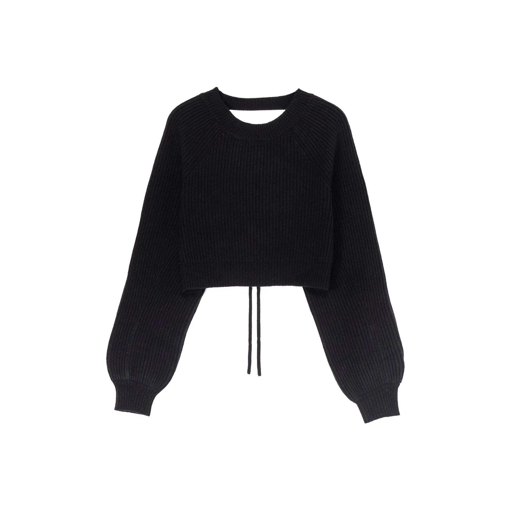 Yohji Yamamoto Backless Crewneck Cropped Jumper