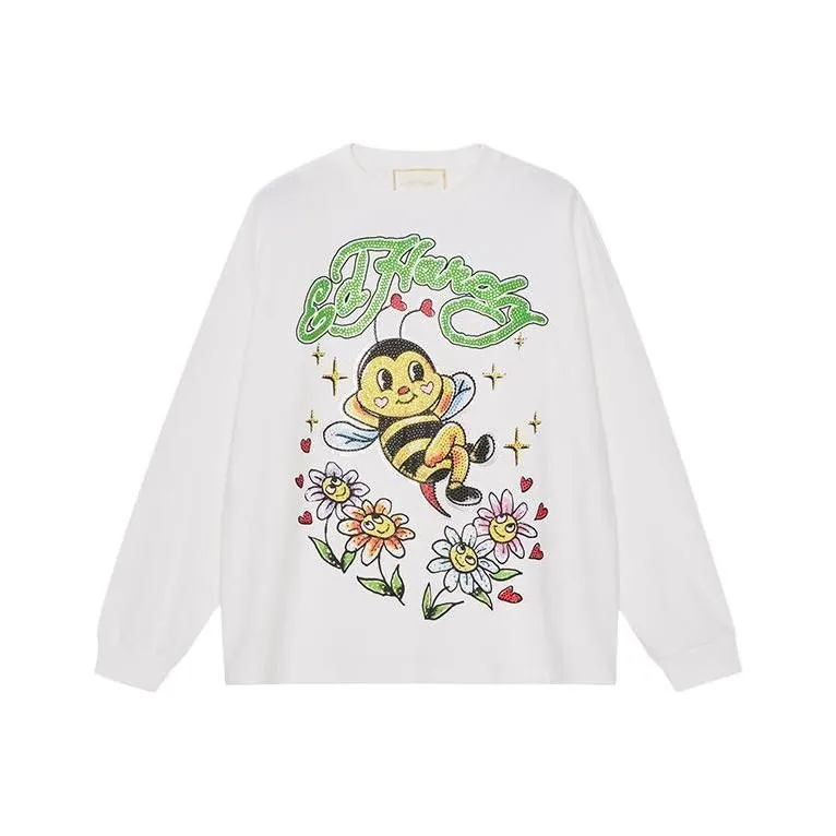 Ed Hardy SS24 Drop Shoulder Sleeve T Shirt Women's White