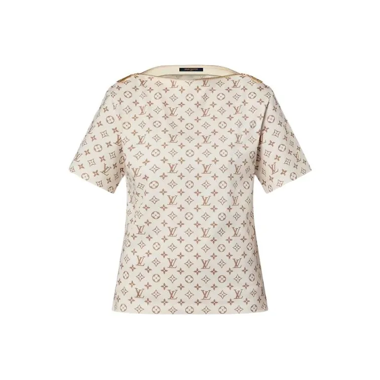 Lv Monogram Print Bateau T Shirt