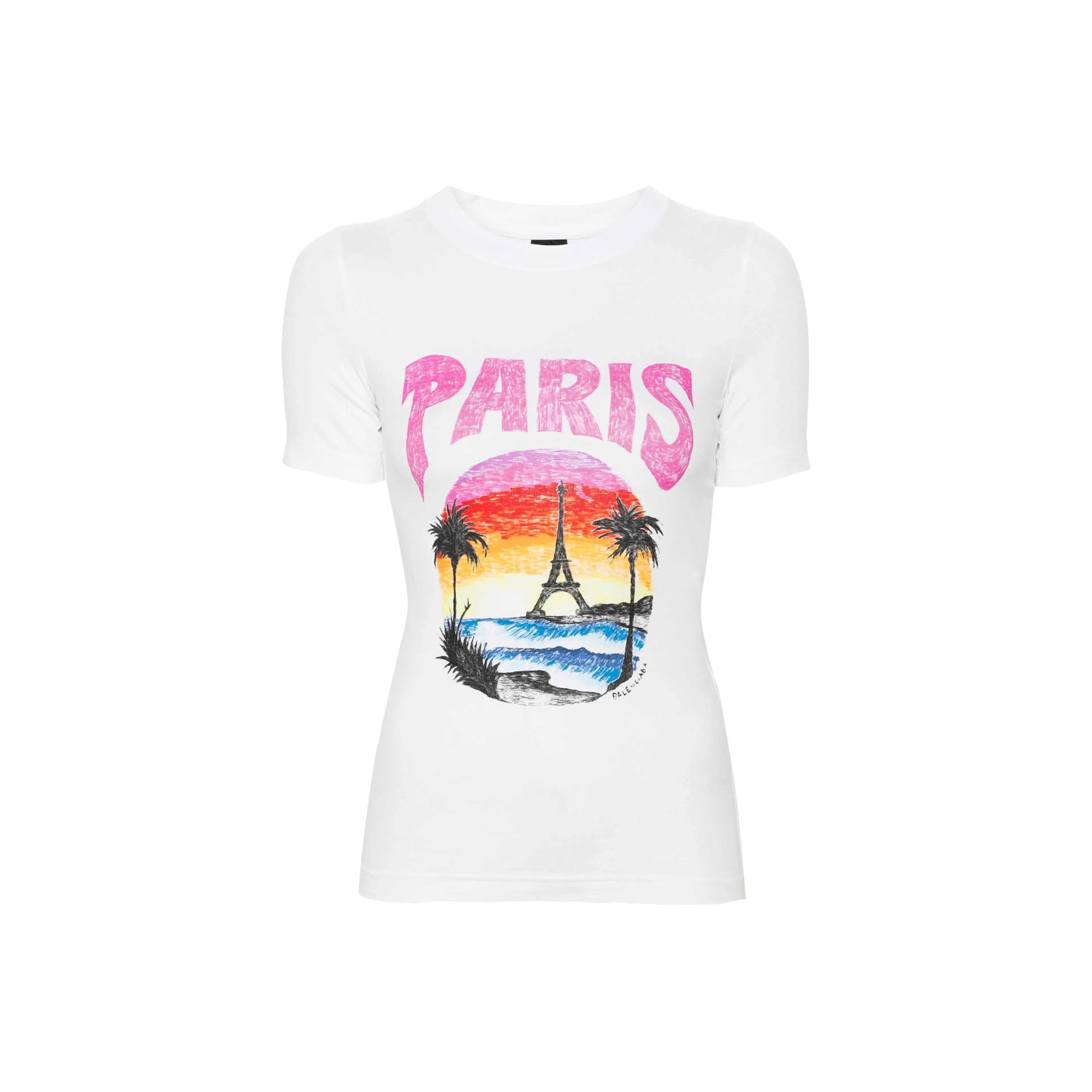 Balenciaga SS24 Стандартная T-рубашка Женская Белая