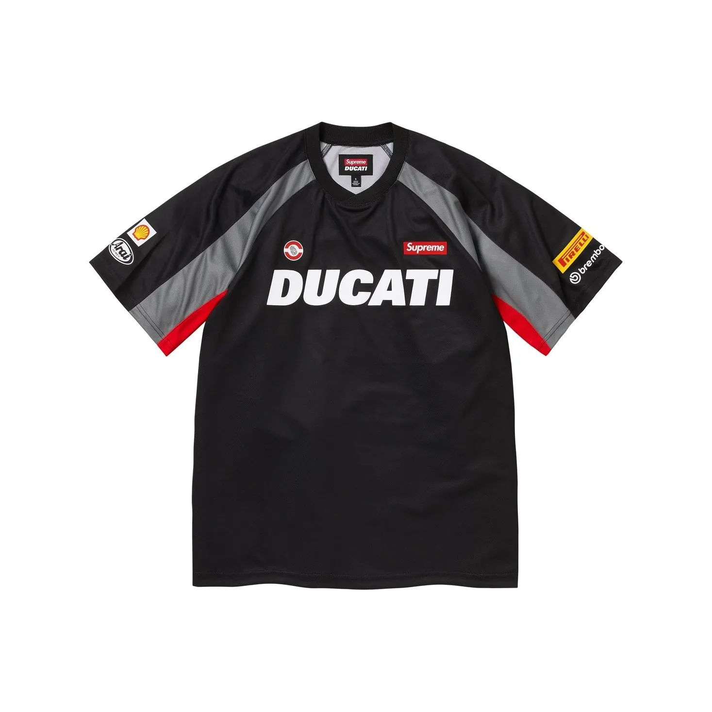 Supreme X DUCATI SS24 WEEK16 Soccer Jersey - Unisex Loose Fit Short Sleeve Football Shirt With Logo Print