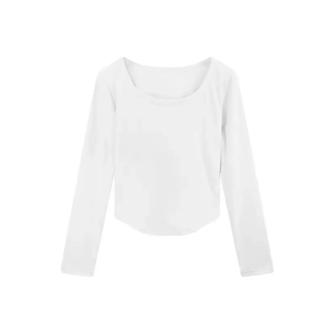 ACJL Утолщенный And Флис с подкладкой укороченный облегающий крой базовый слой круглый вырез интегрированный флис термический топ женский